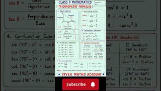 class 9 trigonometry formula⁉️ #maths #trending #shorts #explore #mathtricks