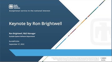 EuroMPI 2022 Keynote by Ron Brightwell