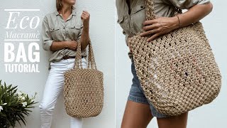 DIY Macrame Eco Bag/How To Make A Macrame Bag/Step By Step/Torba ze sznurka/Torba Z Makramy