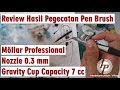 Vlog#22, Review Hasil Pengecatan Pen Brush Mollar Professional 0.3 mm Gravity Cup Capacity 7 cc