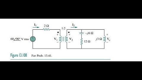 For the ideal transformer circuit of Fig. 13.108 below, find: (a) and (b) and (c) the complex power