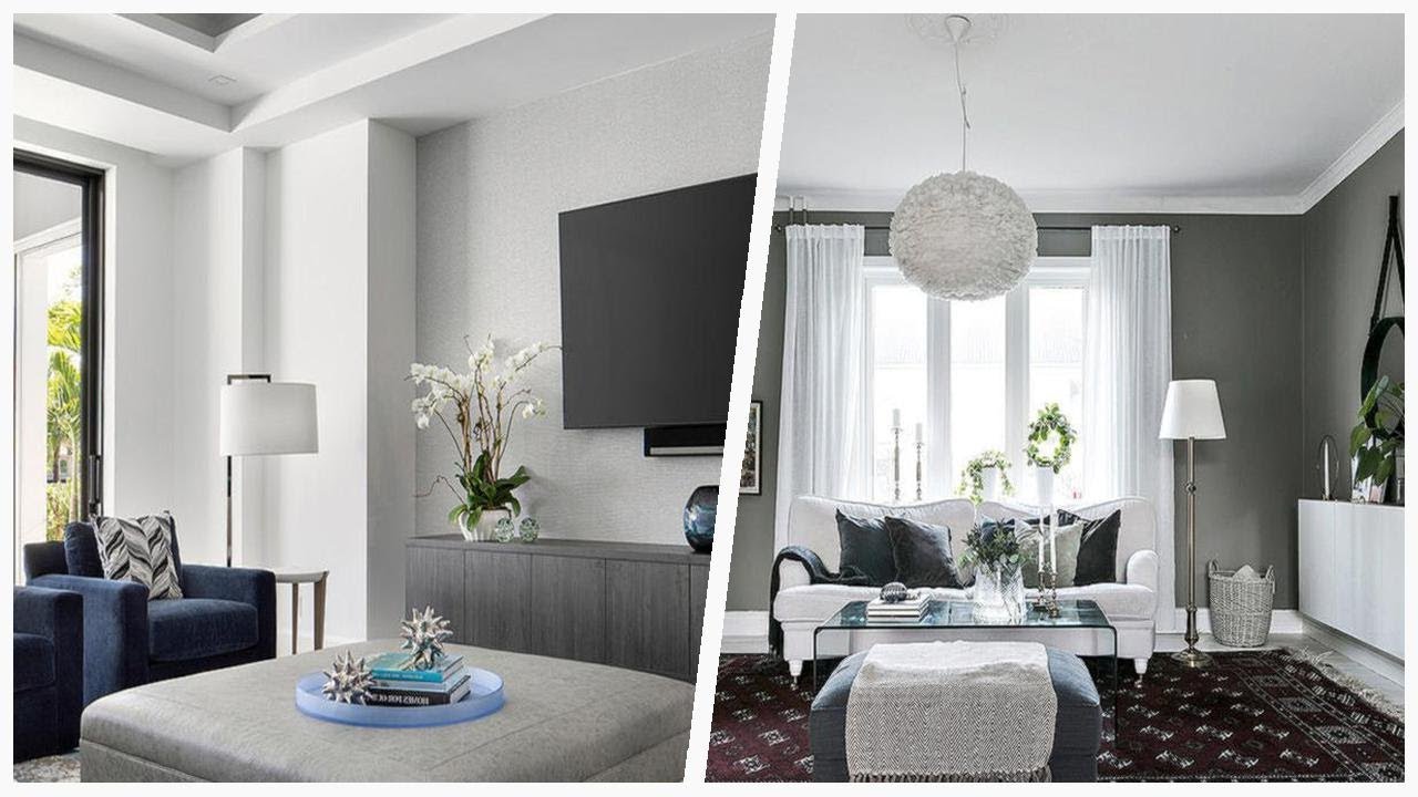 75 White Floor Family Room With Gray Walls Design Ideas You'll Love 🌈 ...