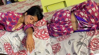 Desi Village Aunty Sleeping On Bed Different Style Vlog Stani Village Aunty Daily Routine Vlog
