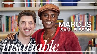 Episode 1: Marcus Samuelsson | Insatiable with Eitan Bernath
For the premiere episode of INSATIABLE, Eitan is joined in the kitchen by Marcus Samuelsson, acclaimed chef behind many restaurants worldwide, including Red Rooster Harlem, MARCUS Montreal, and Marcus B&P. While Eitan whips up a Fall favorite of his fathers famous Goulash, they discuss Marcuss appetite for creating restaurants inspired by art, pushing minority communities into leadership and his love of Prince. The conversation continues to simmer on the joys of New York living, the diversity and beauty of wine makers, and art as inspiration for food.
Follow Eitan on Instagram and TikTok at @eitan. Follow Marcus on Instagram at @marcuscooks. Episode 1: Marcus Samuelsson | Insatiable with Eitan Bernath