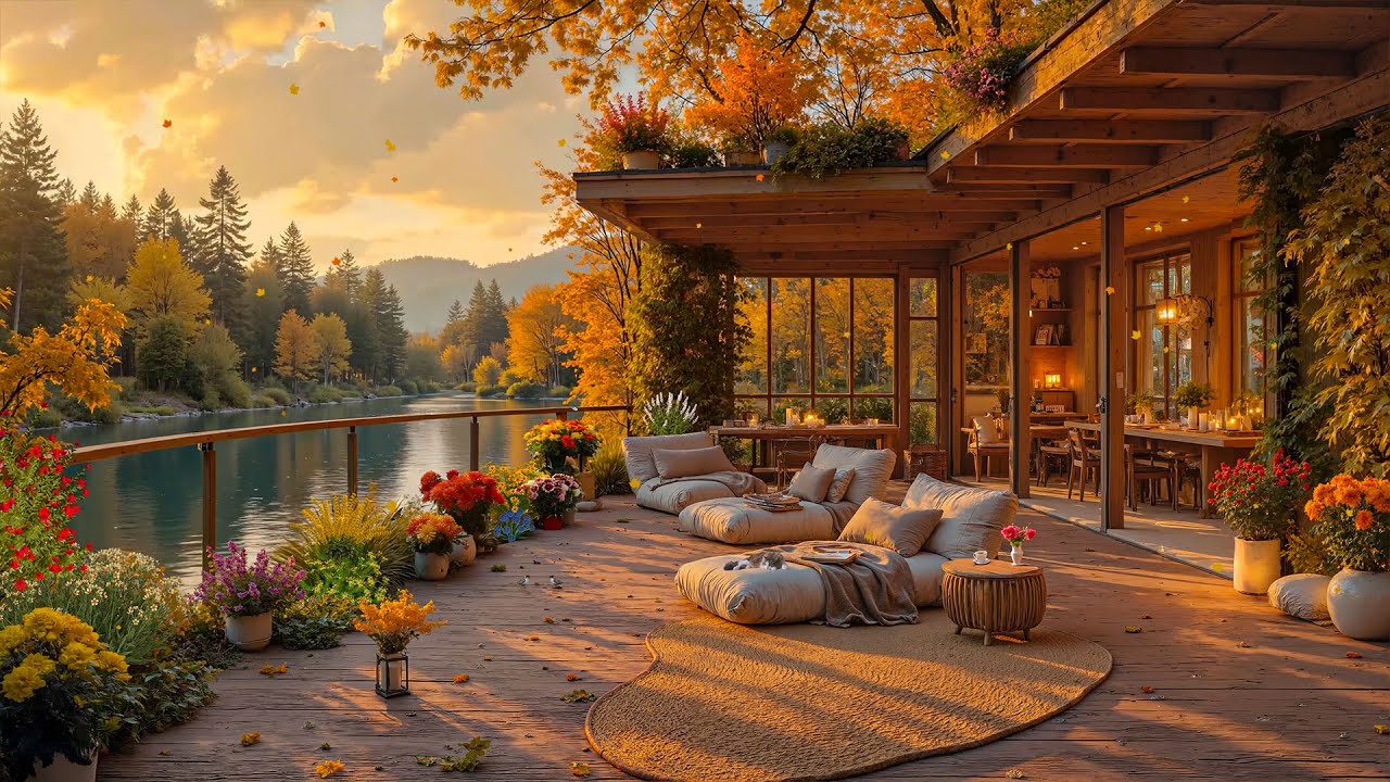 Soothing Autumn by the Lake 🍂 Gentle Piano & Nature Ambience for Deep Work