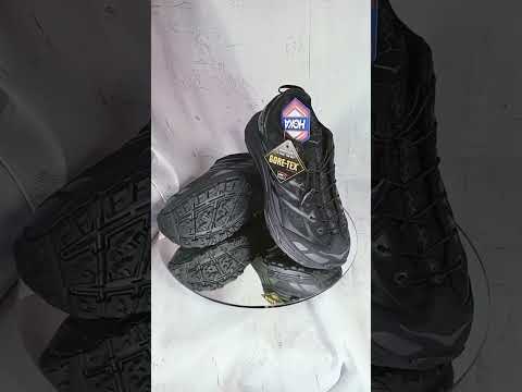 Кросівки єврозима, демісезон, термо, водонепроникні Aiby Hoka U Mafate Three 2 (A3006-1) колір чорний, видео 2