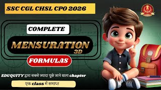 COMPLETE 3-D Formulas For Upcoming Exams ( SSC CGL 2026 ) #cgl2026 #Maths 
