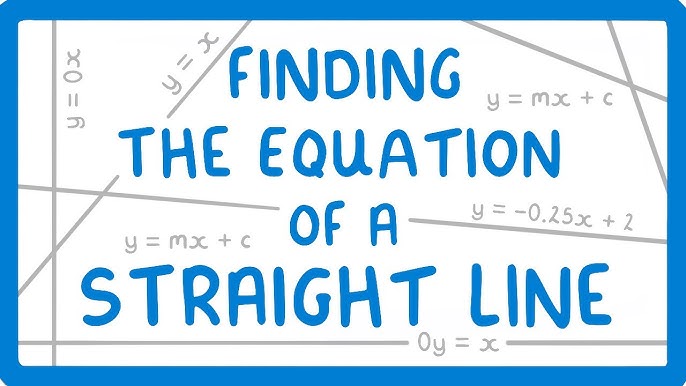 How To Find The Equation of a Line From a Graph