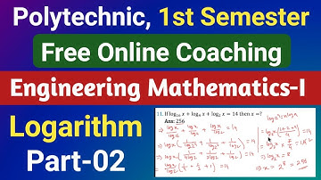 Logarithm 02 | Polytechnic 1st semester math class | Engineering mathematics 1 | NatiTute