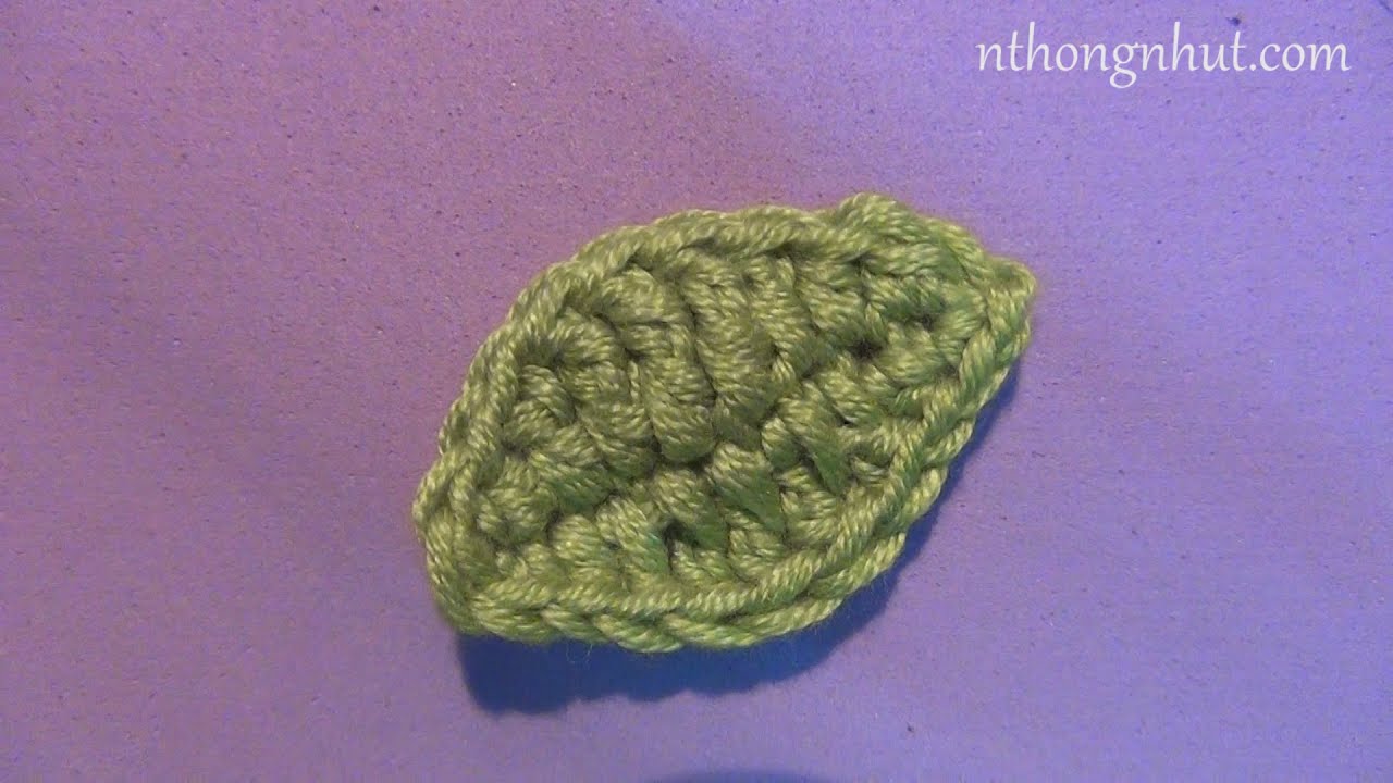 How to Crochet leaf tutorial (Eng sub) I Hướng dẫn cách móc chiếc lá