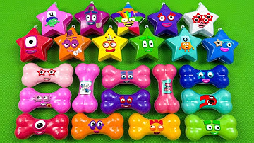 Numberblocks Toy & Slime: Looking Alphablocks All Clay in Mini Star, Bone Coloring! Satisfying ASMR