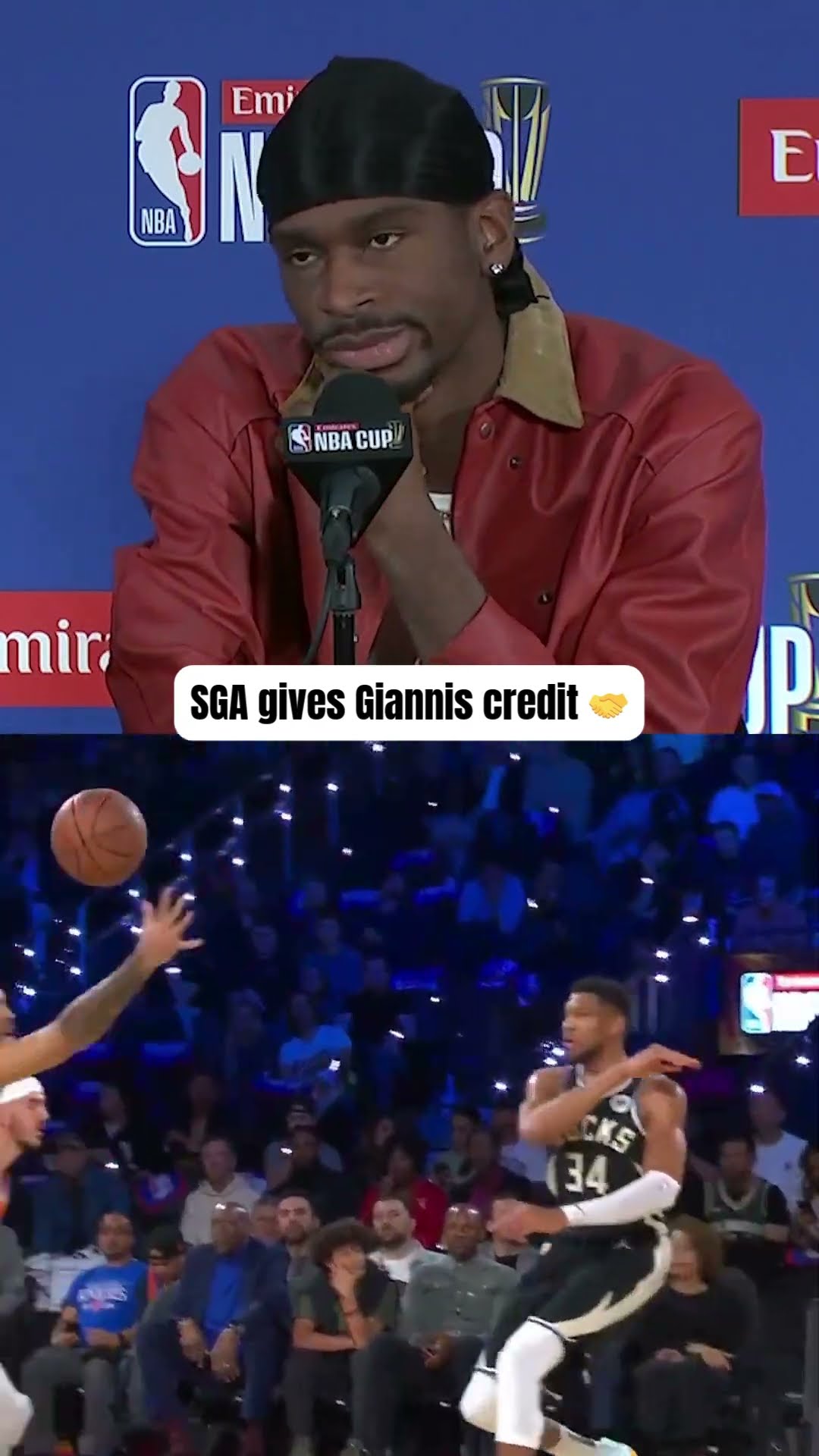 SGA gives Giannis is flowers after NBA Cup Championship ?