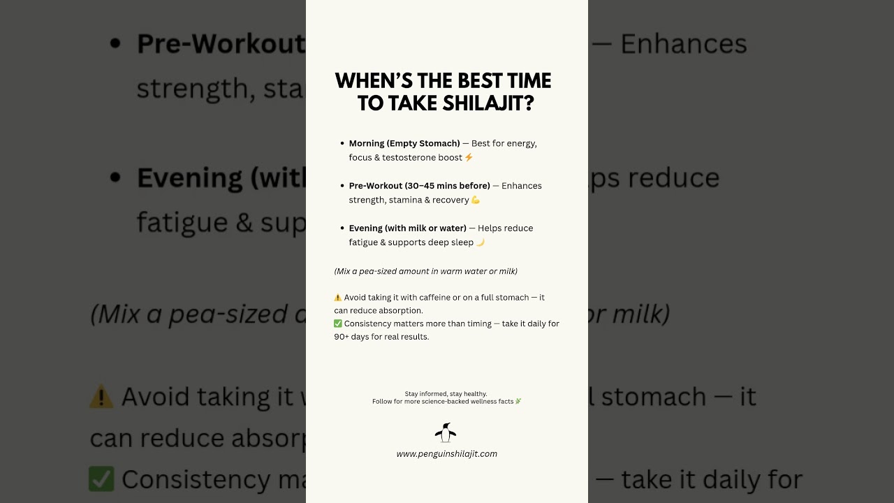When is the best time to take shilajit?