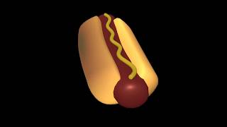 Spinning Hotdog With Bites Appearing