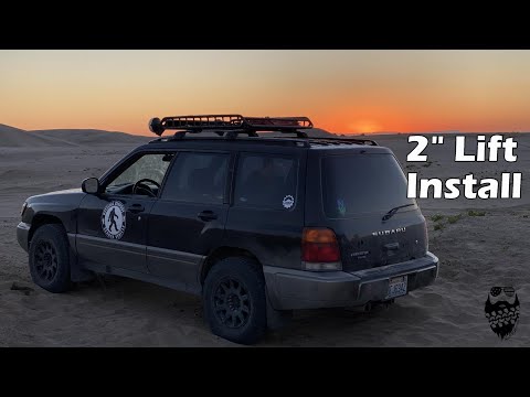 2" Subaru Forester lift kit install, Building a budget Overlander.