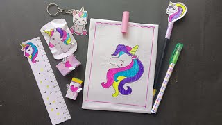 DIY Unicorn School Supplies🦄 / Paper Craft / Back to school / Easy and cute supplies / DIY