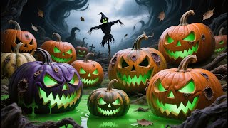 Haunted Pumpkin Patch | Spooky Halloween Music & Glowing Jack-O’-Lantern Ambience 4K