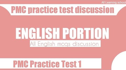 PMC practice test discussion - English Discussion practice test - Practice test#1