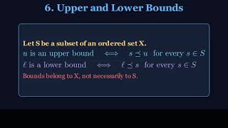 Real Analysis P6: Ordered Sets