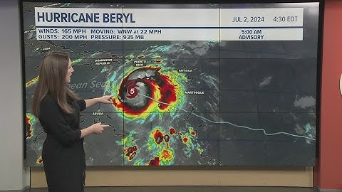 Tracking Hurricane Beryl as Category 5: The storm's path