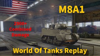 M8A1 Tank Destroyer || 2900+ Combined Damage Replay || World Of Tanks Modern Armor || ACE Tanker