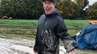 Muddy Afternoon at the pumpkin patch/Our fun adventure/One of us falls in the mud!
