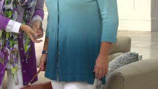 Isaac Mizrahi Live! Dip Dye Boyfriend Cardigan with Rachel Boesing