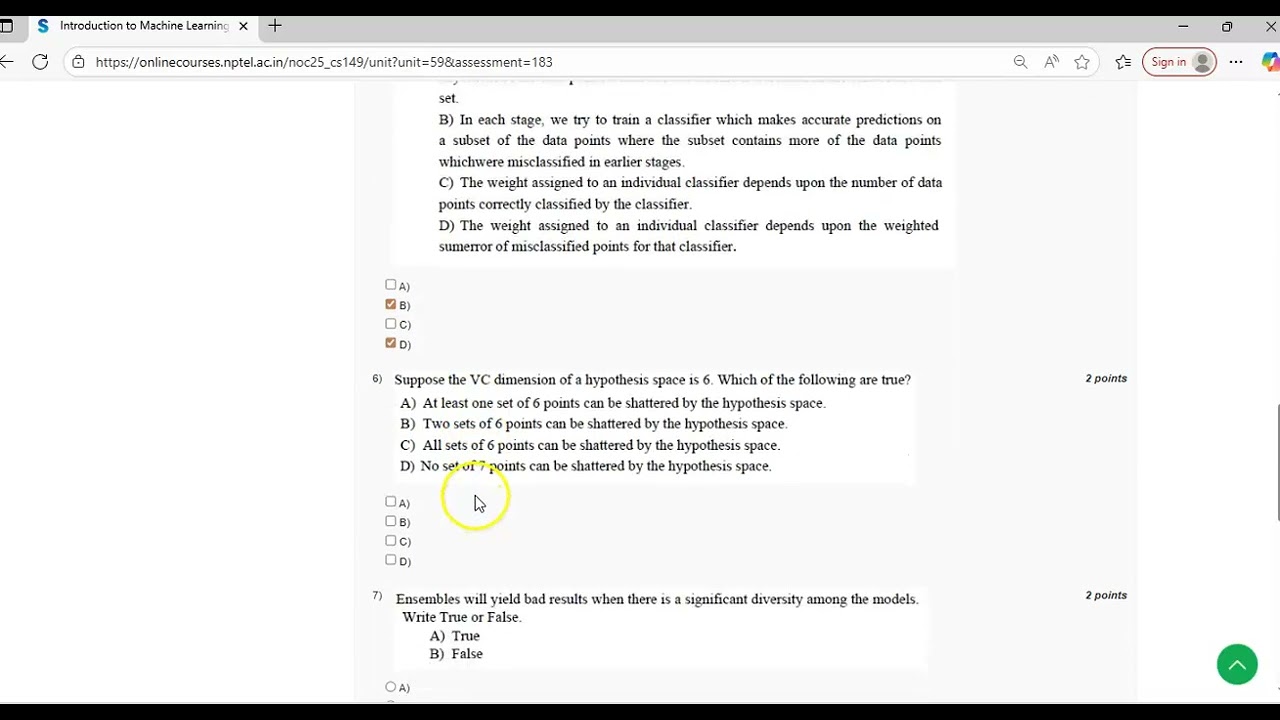 Week 7 / Assignment 7 of Introduction to Machine Learning (IIT KGP, NPTEL):