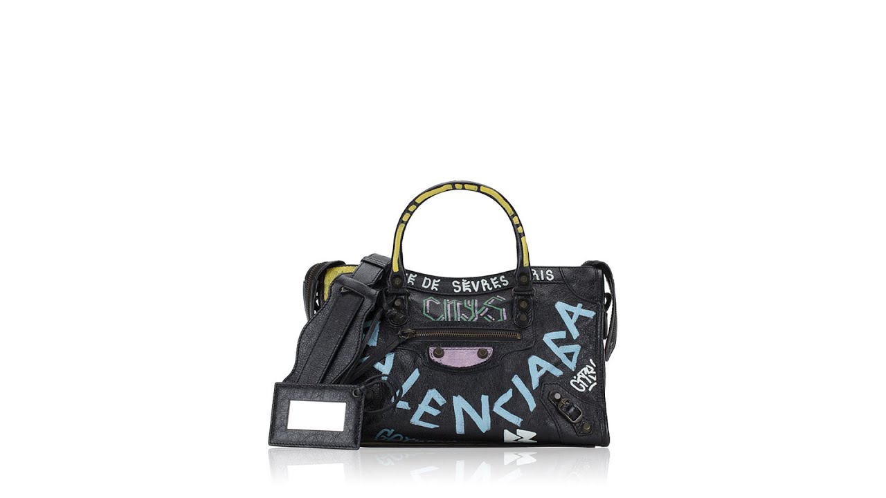 Balenciaga Classic Graffiti Small City Black 