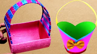 💕💕 2 DIY Gift Baskets : How to Make Easy Paper Basket for Chocolates | Christmas Gift Basket