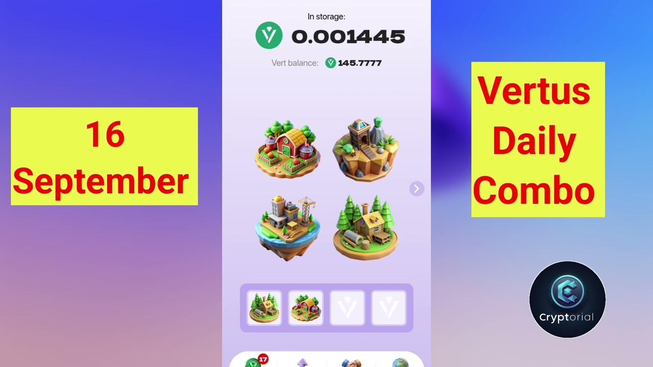 Vertus mining bot daily combo | 16 September vertus today combo | vertus daily combo| vertus airdrop