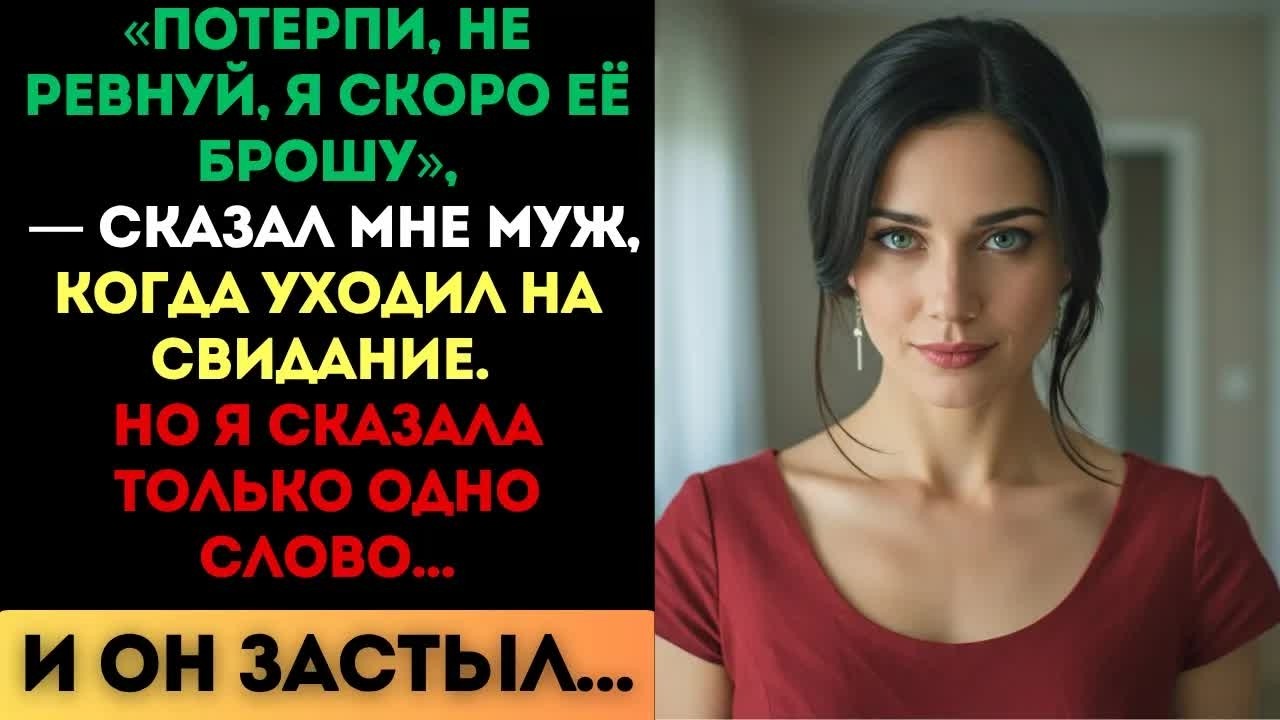 «Потерпи, я скоро её брошу», — сказал муж. Я сказала одно слово, и он застыл...