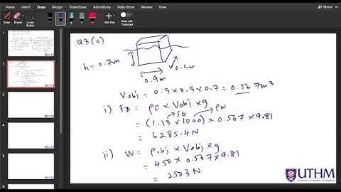 Fluid Mechanics Chapter 3: Revision for Test 1 (Past Year Exam)