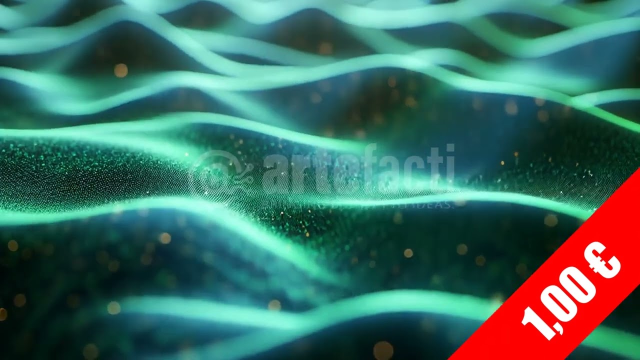 Teal Particle Ridges with Gold Dust | HD 1080p Stock Footage