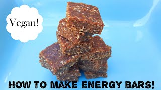 Chocolate Energy Bars Recipe | Vegan | How to make easy energy chocolate bars | No Bake