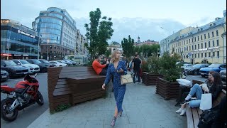 Russia, Walking in Moscow, Rozhdestvenka st., Balshaya Lubyanka st. 4K.