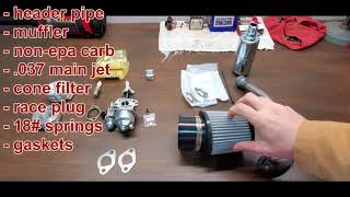 How to Install Coleman CT200U-EX Minibike OMB Stage 2 kit- intake, exhaust, main jet, springs