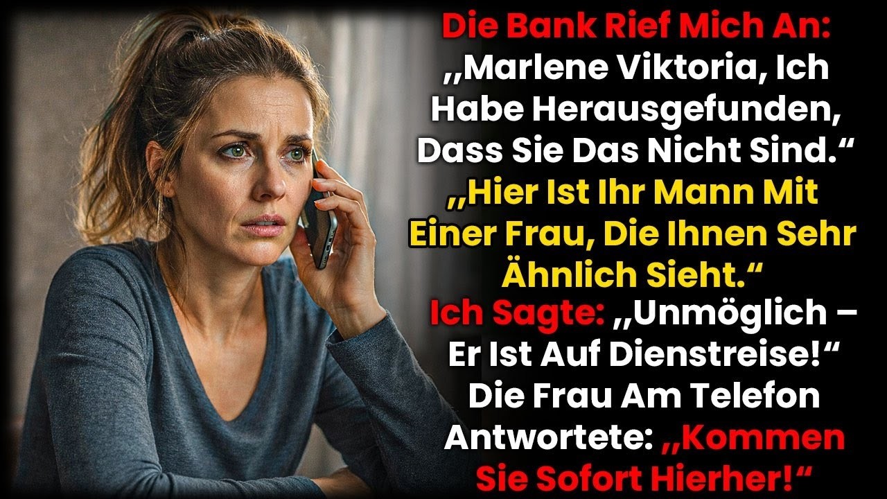 Bankanruf; „Ihr Mann ist hier mit einer Frau wie Sie“ – „Dienstreise?“ – „Kommen Sie sofort!“