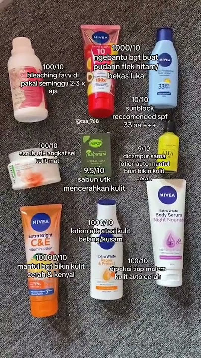 Rate body lotion body serum viral paling ampuh mencerahkan memutihkan