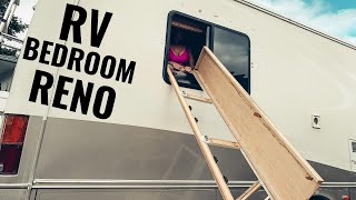 R.V. Bedroom Reno: Saying NO to Overhead Cabinets & YES to Open SPACE.