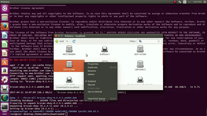How to install brother Network printer on ubuntu