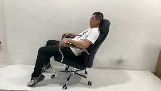 AS B2787CZ)Black PU Leather Height Adjustable Swivel Office Desk Chair