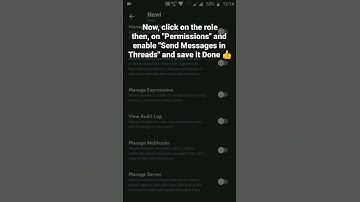 How to enable Send Message in Threads permission in a role in Discord Mobile #roduz #discord #howto