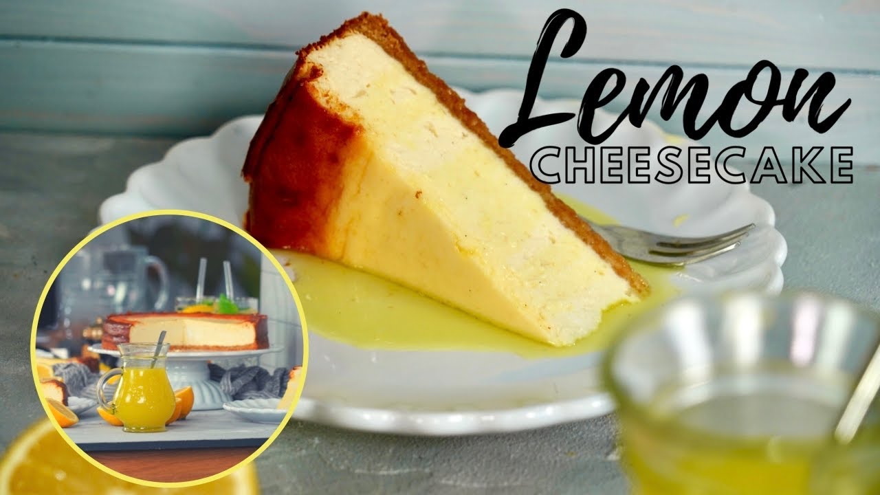 Frischer Lemon Cheesecake Mit Zitronensosse Zitronen Kasekuchen Quark Sommerlicher Kuchen Youtube 