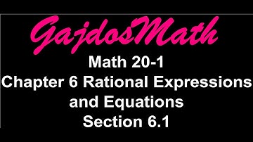 Simplifying Rational Expressions (20-1 6.1)
