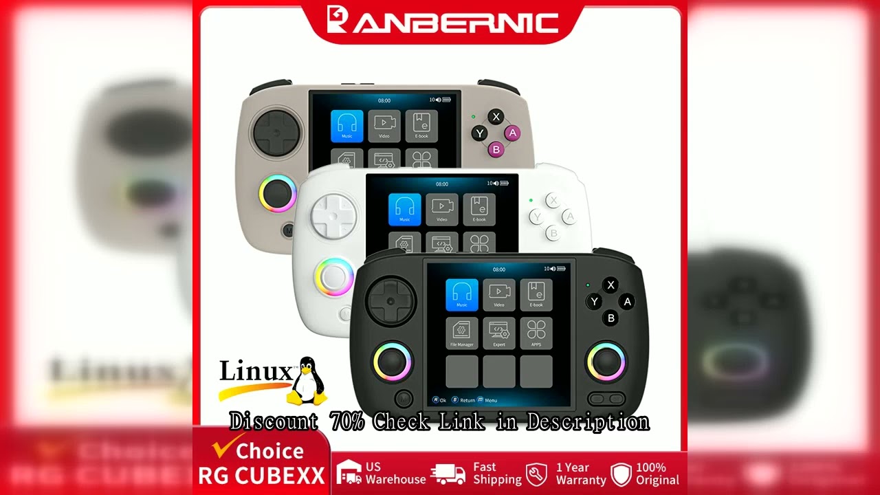ANBERNIC RG CubeXX Handheld Games Console 3.95" IPS Screen 64-bit Linux System H700 3800mAh Wi-Fi Bl
