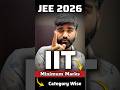 JEE Advanced 2026 Minimum marks😳 to get into IIT | JEE Advanced Cut Off 2026 #iit #jee2026