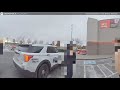 Officers assist a friendly traveler