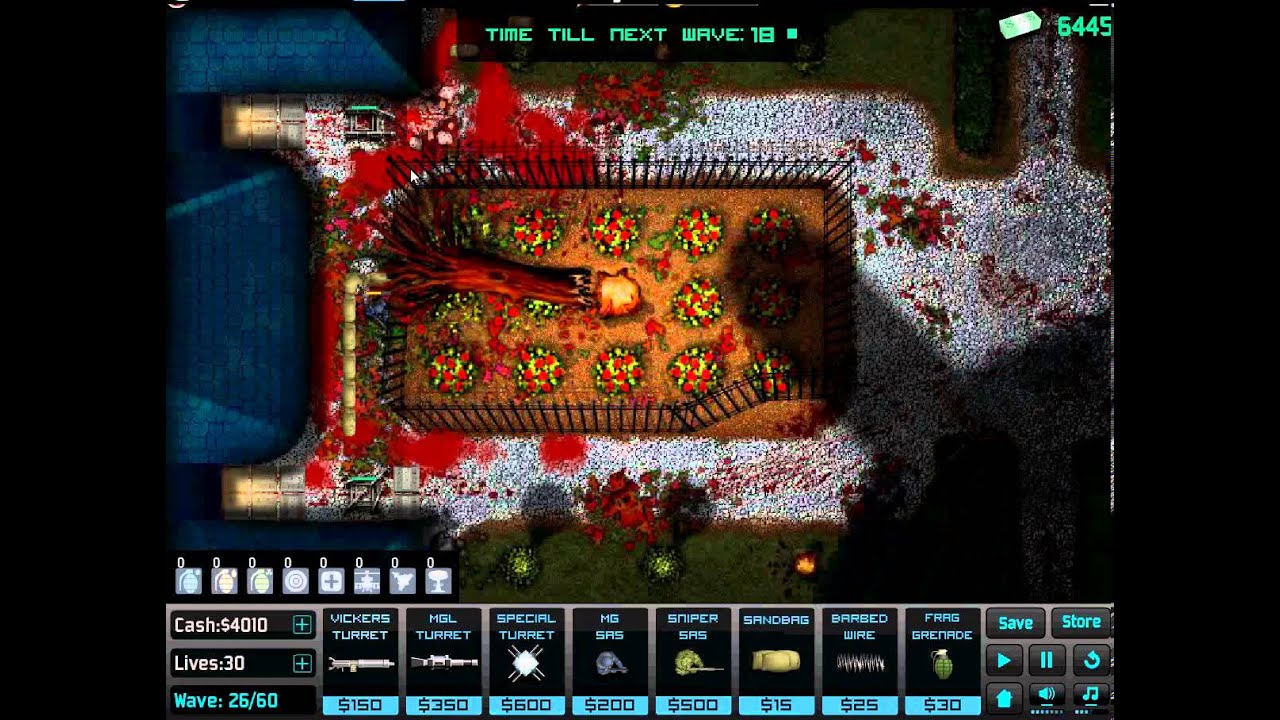 SAS Zombie Assault TD Outbreak Mansion Nightmare part 1 (round 1 - 38)