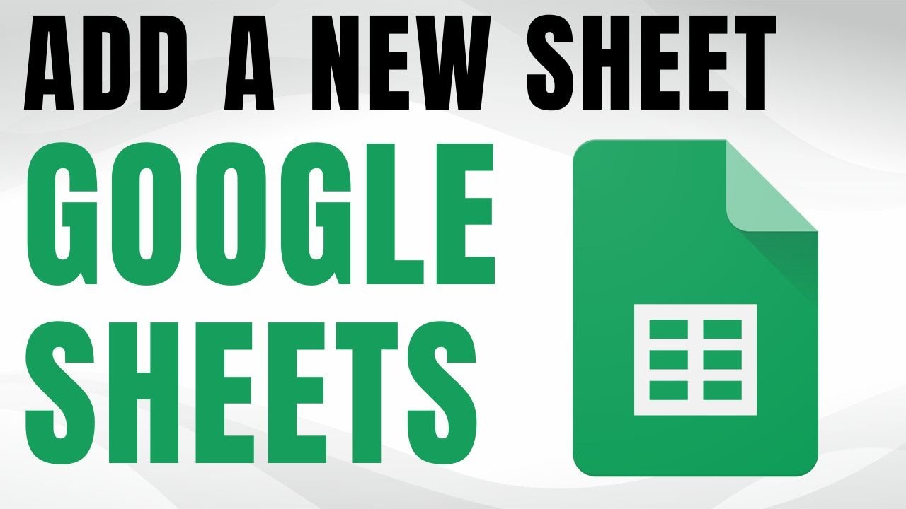 How to ADD A New Sheet To Your Google Sheets Document NOW!